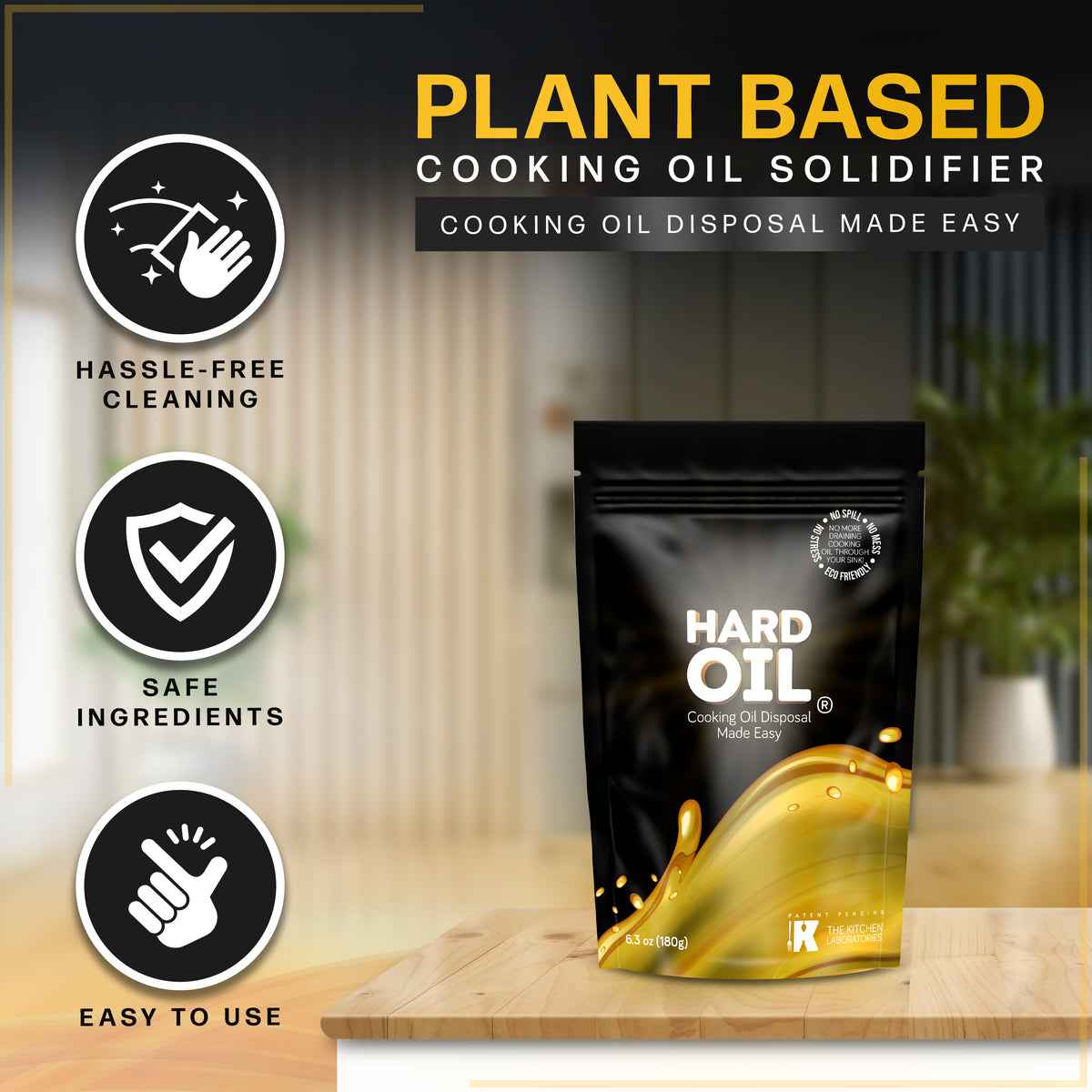  LANBEIDE Cooking Oil Solidifier Powder, Solidifies Up to 36  Cups - 100% Plant-Based Cooking Oil Hardener for Disposal Fry Oil Away from  Mess 13 Oz : Home & Kitchen