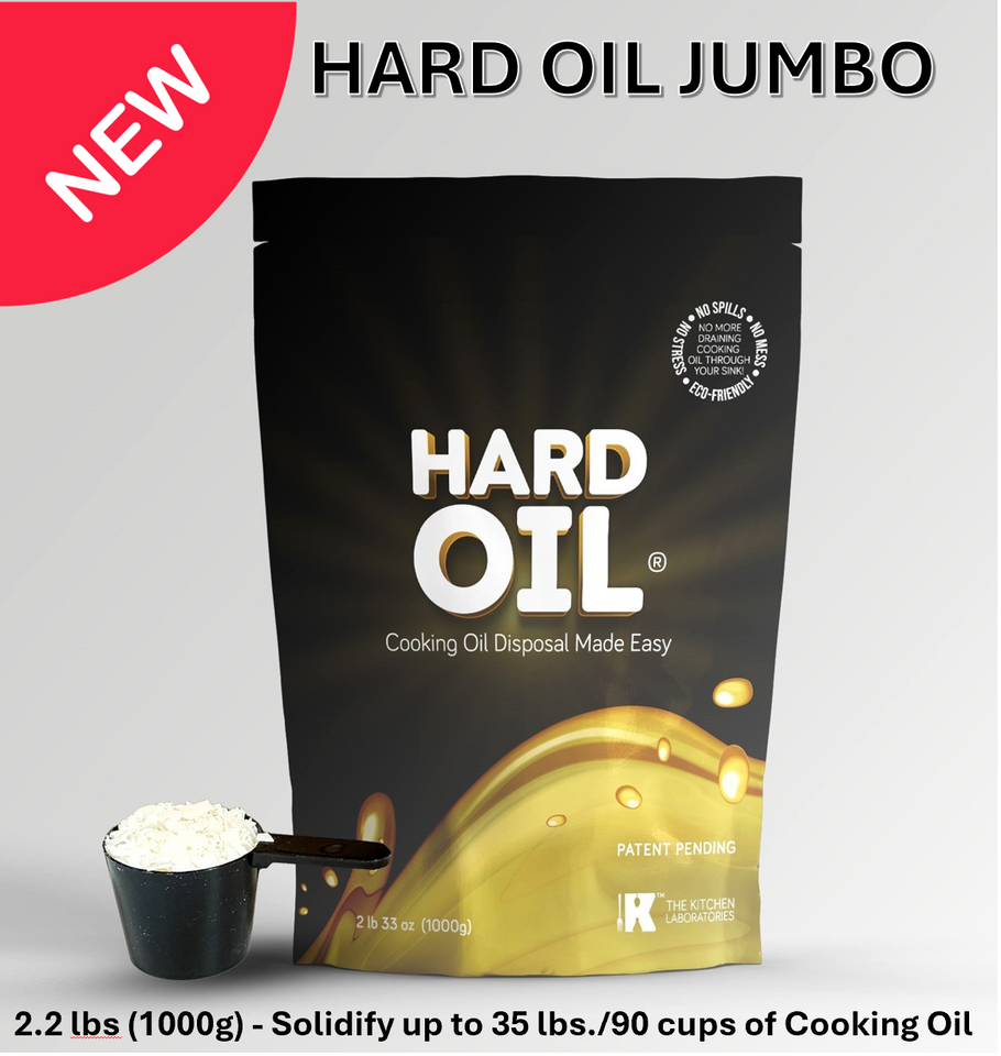 NEW!! HARD OIL® JUMBO Solidifies Up to 35lbs. of Cooking Oil COOKING OIL DISPOSAL MADE EASY: Plant Based Cooking Oil Solidifier